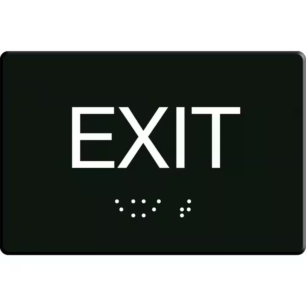 6 In. X 9 In. ADA Adhesive Exit Sign with Braille