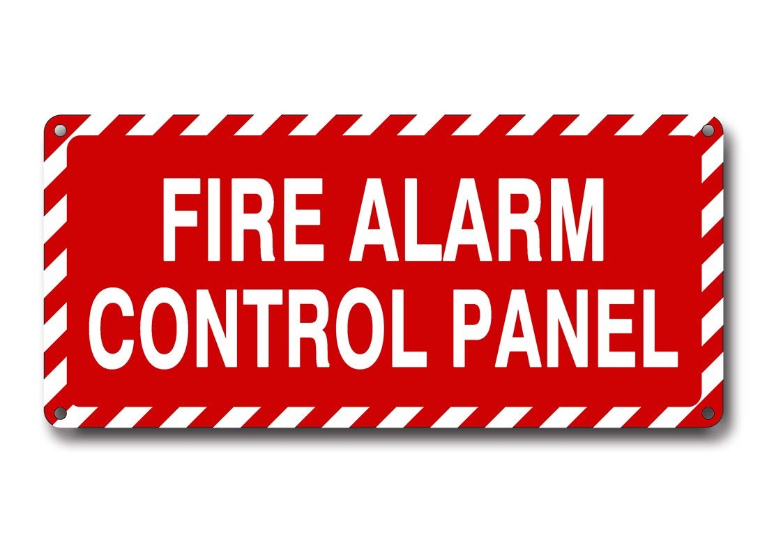 Fire Alarm Control Panel Sign 4.5×10″ Reflective Aluminum UV Protected