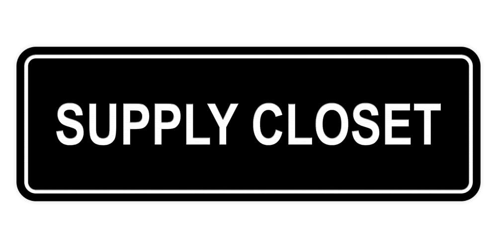 Supply Closet Wall Door Sign Office Storage Signage Black Large Decor Plaque