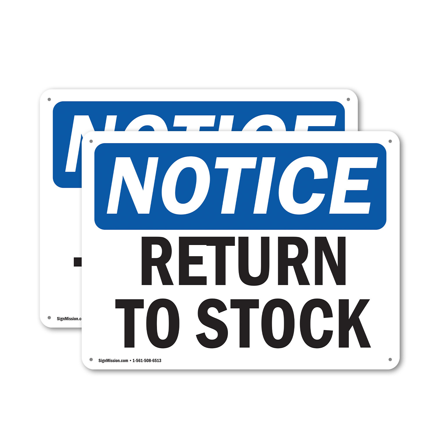 (2 Pack) Return To Stock OSHA Notice Sign Decal Metal Plastic