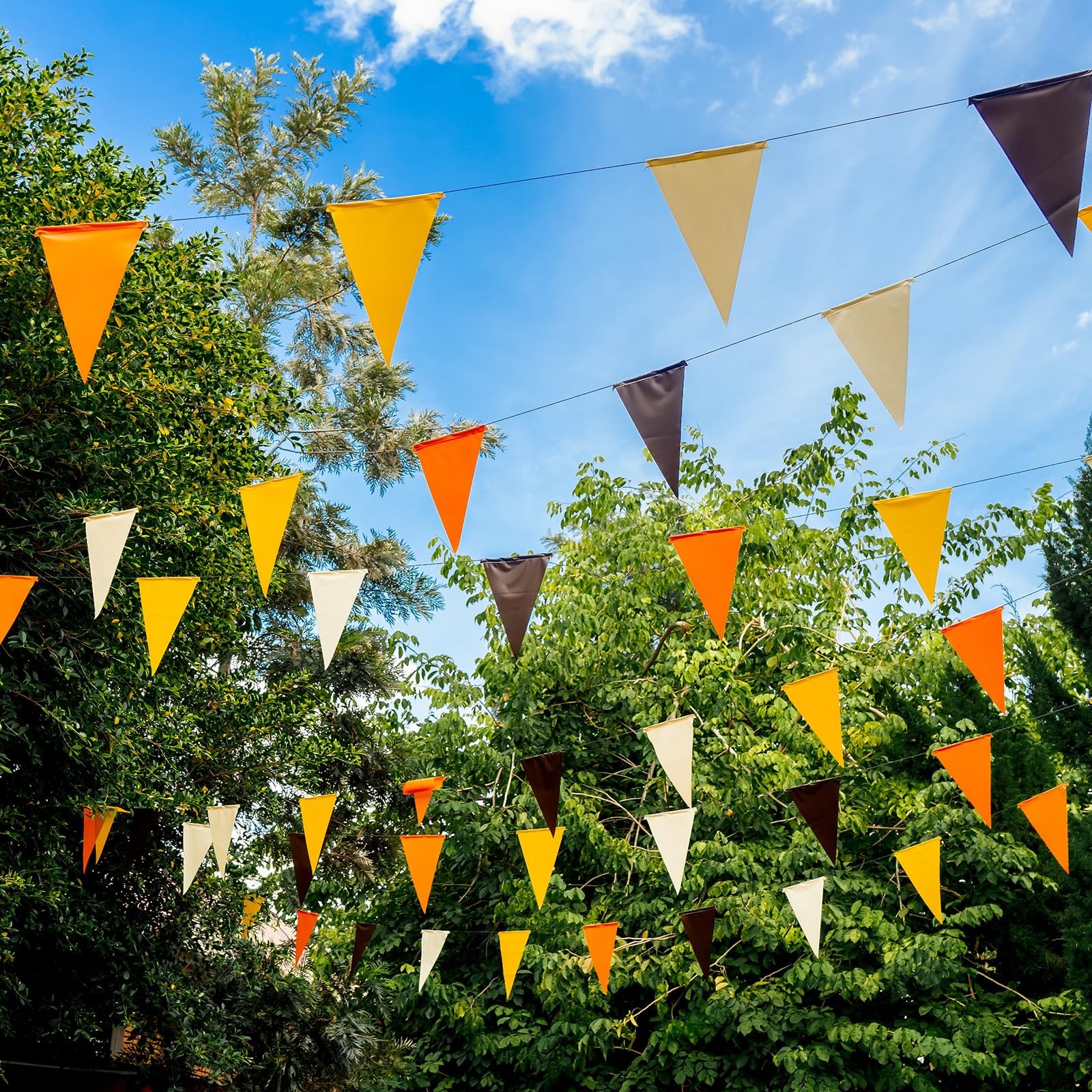 98ft 45pcs Caution Pennant Banner Flags Perimeter Marking Safety Flag for Tra…