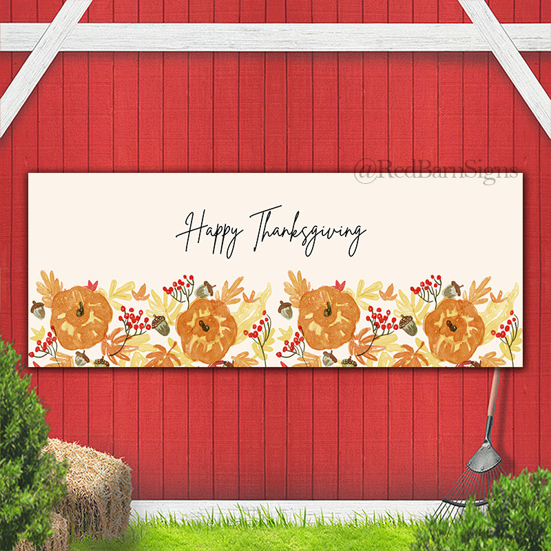 Happy thanksgiving watercolor simple banner