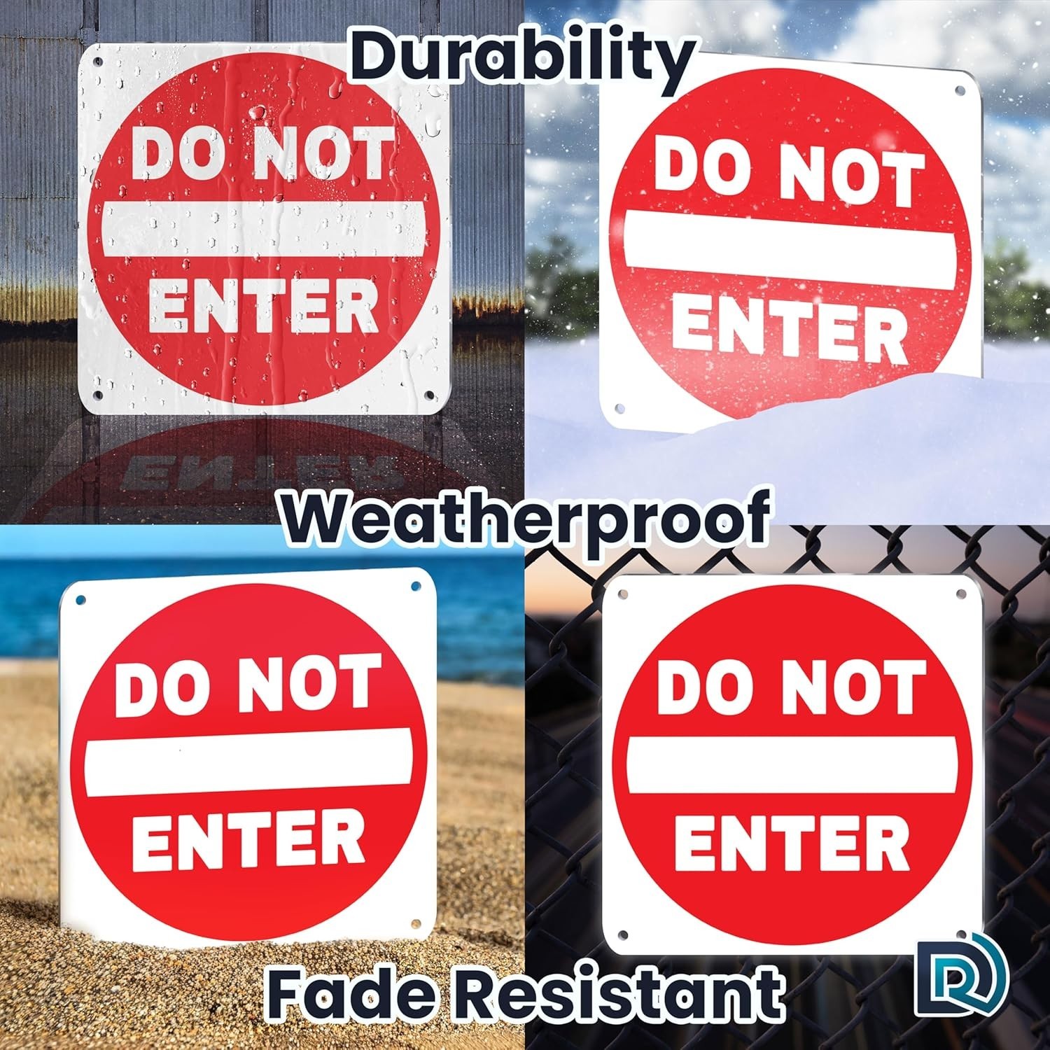 Do Not Enter Sign 12×12 Inch, Reflective Aluminum No Entry Sign Outdoor, UV P…