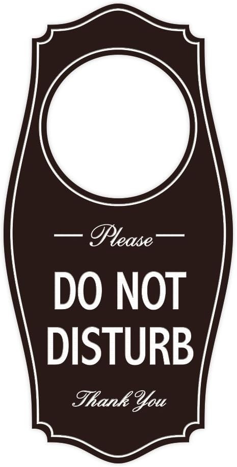 All Quality Please DO NOT Disturb Door Hanger – Dark Brown, 4″ x 8″
