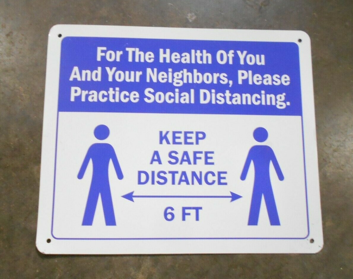 10″ x 12″ Alum Social Distance Signs (Qty-10) (MW-5)