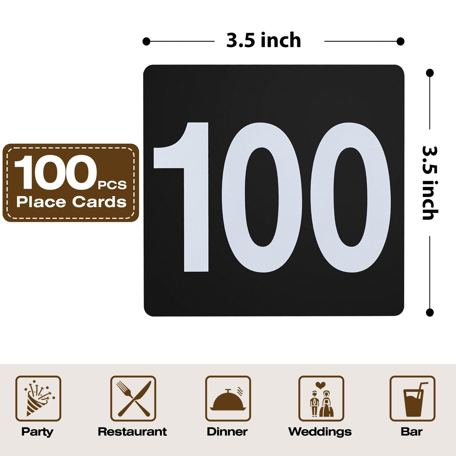 Table Number Cards 1-100, Double Sided Restaurant Table Numbers, 3.5″ Plastic…