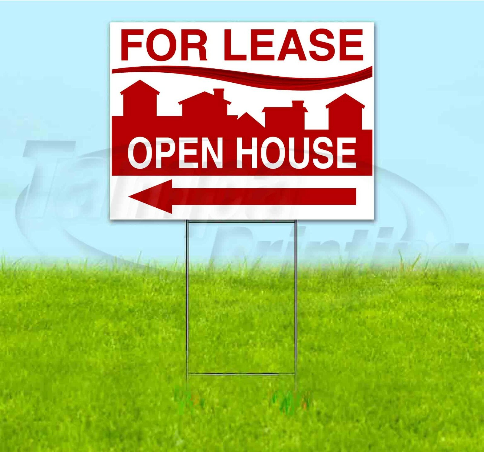 FOR SALE OPEN HOUSE ARROW 18×24 Yard Sign WITH STAKE Corrugated Bandit REALTY