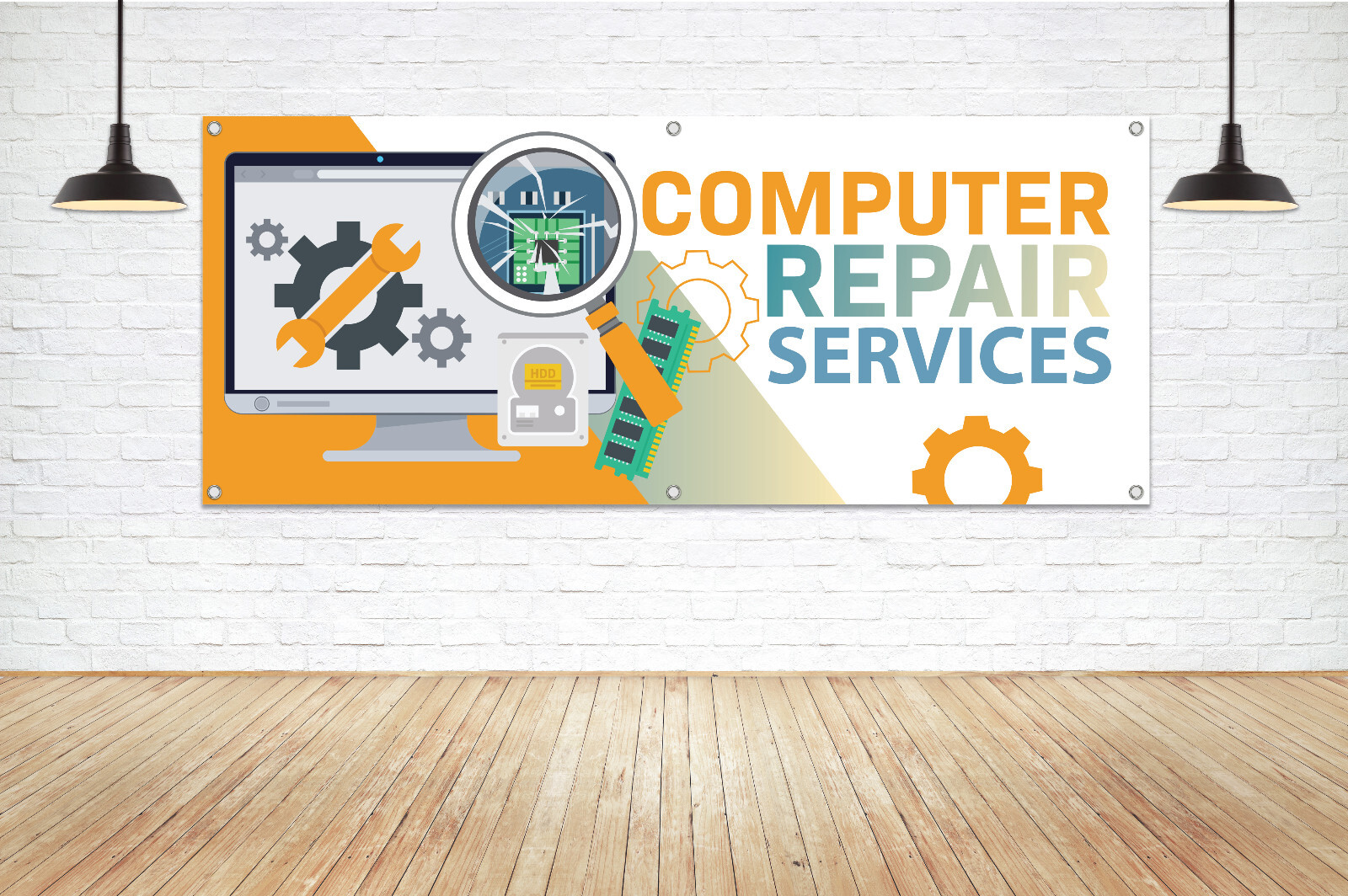 COMPUTER REPAIR SERVICE Generic Vinyl Banner Sign Electronics Laptop Desktop Fix