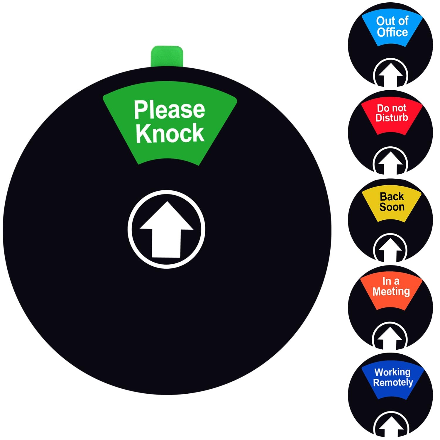 Black “In a Meeting Please Knock” Privacy Sign 2 Pack 6 Inch for Office Door