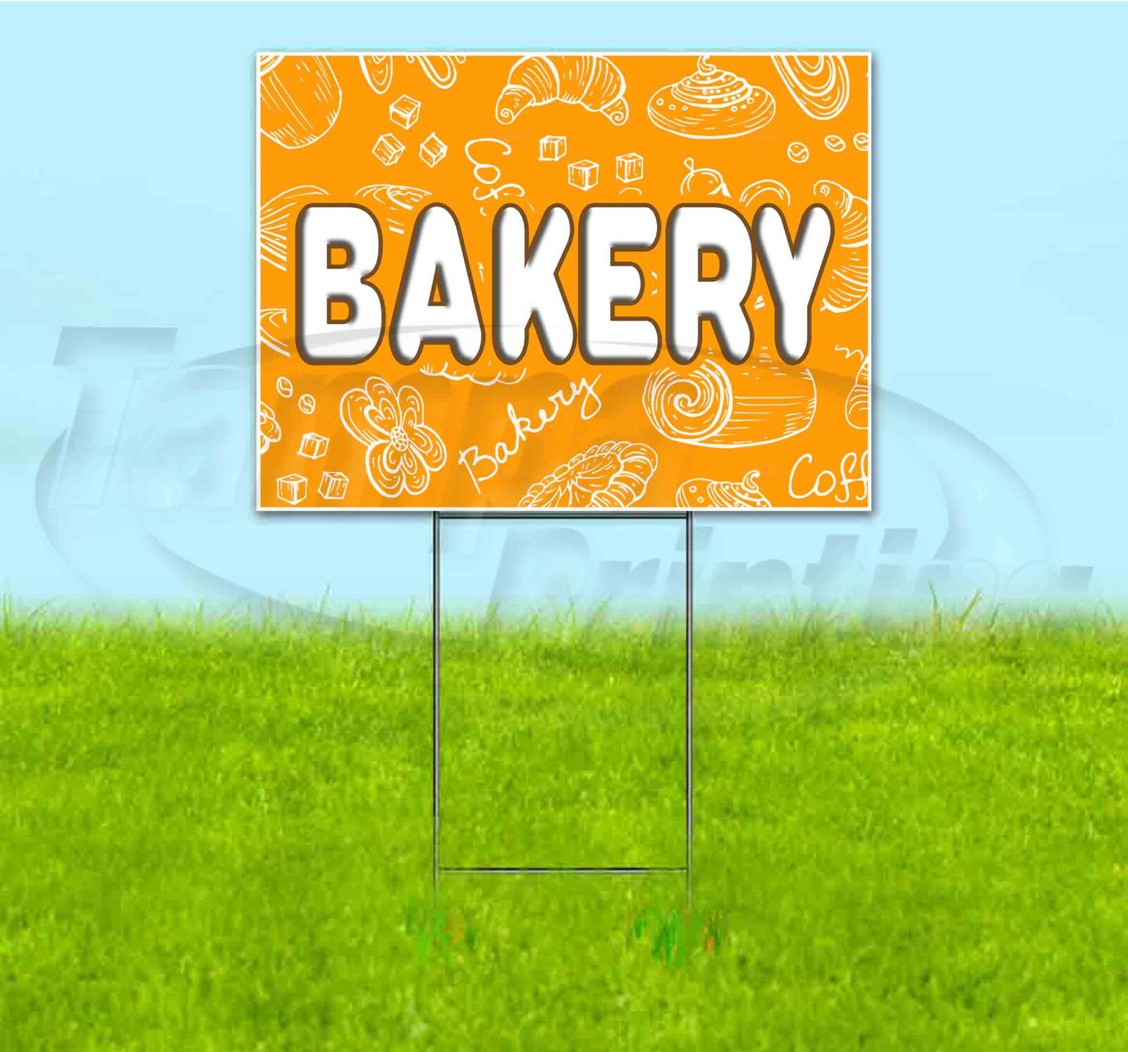 BAKERY 18×24 Yard Sign WITH STAKE Corrugated Bandit USA BUSINESS PASTRIES