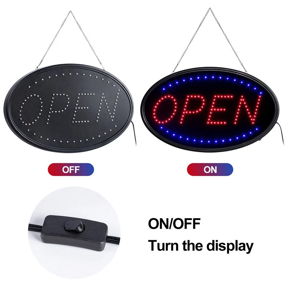 Animated Motion Ultra Bright OPEN Business Sign Store LED Neon Light with ON/OFF