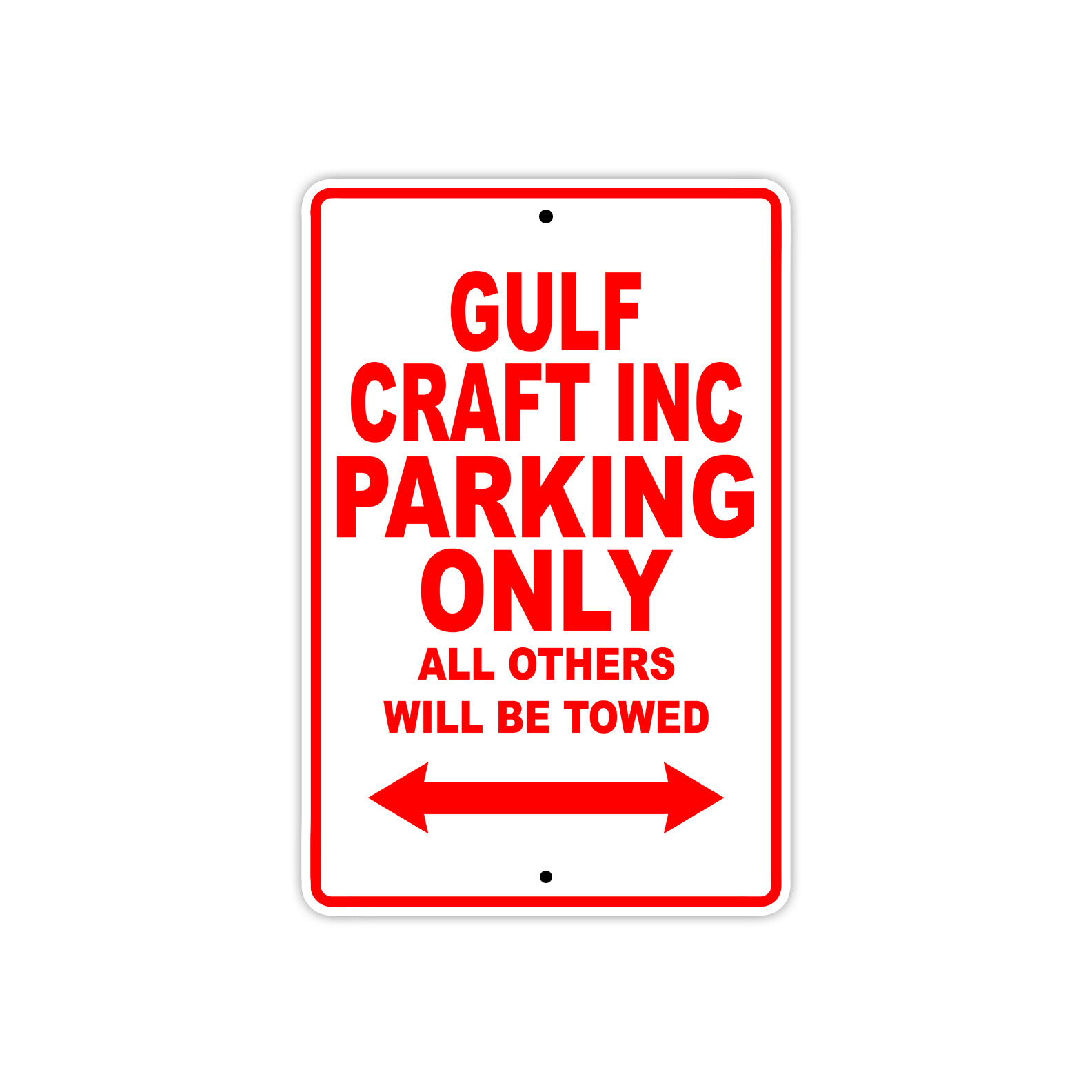 Gulf Craft Inc Parking Only Boat Ship Decor Novelty Notice Aluminum Metal Sign
