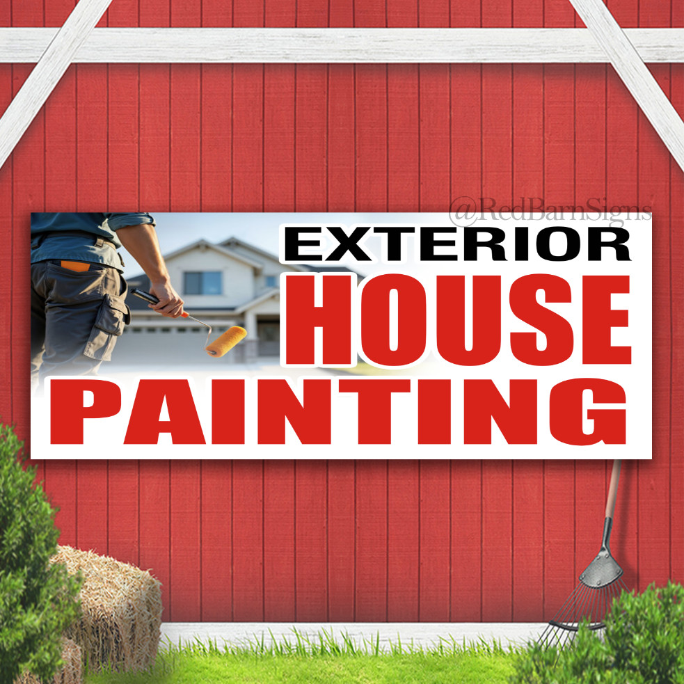 Exterior House Painting Services Indoor Outdoor Banner Sign with grommets