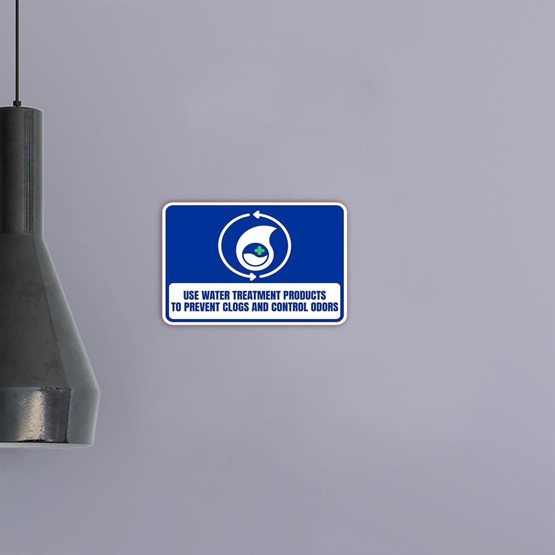 Classic Framed Plus Use Water Treatment Products To Prevent Clogs & Control Sign