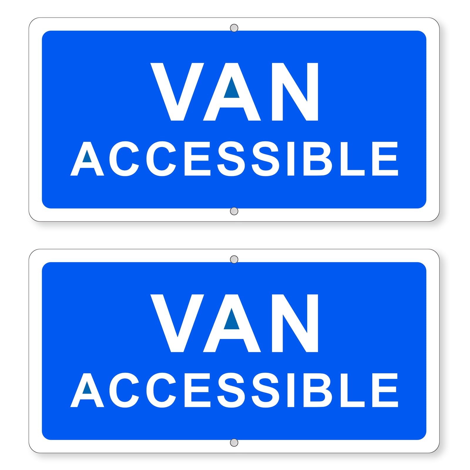 2 PCS Van Accessible Sign Metal High Visibility Reflective 12×6 Inch