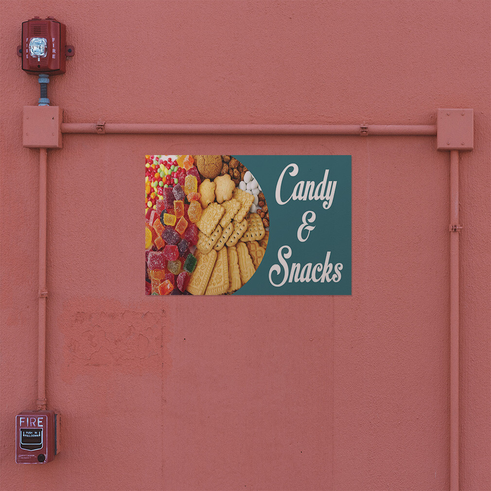 Decal Stickers Candy & Snacks Restaurant Cafe Bar Vinyl Store Sign Label