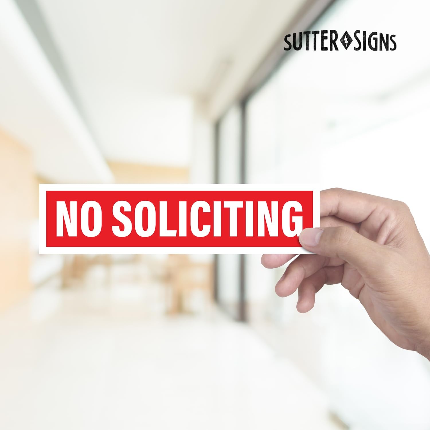 No Soliciting Stickers 2×8 Inch Pack 2 Weatherproof Home Yard Sign