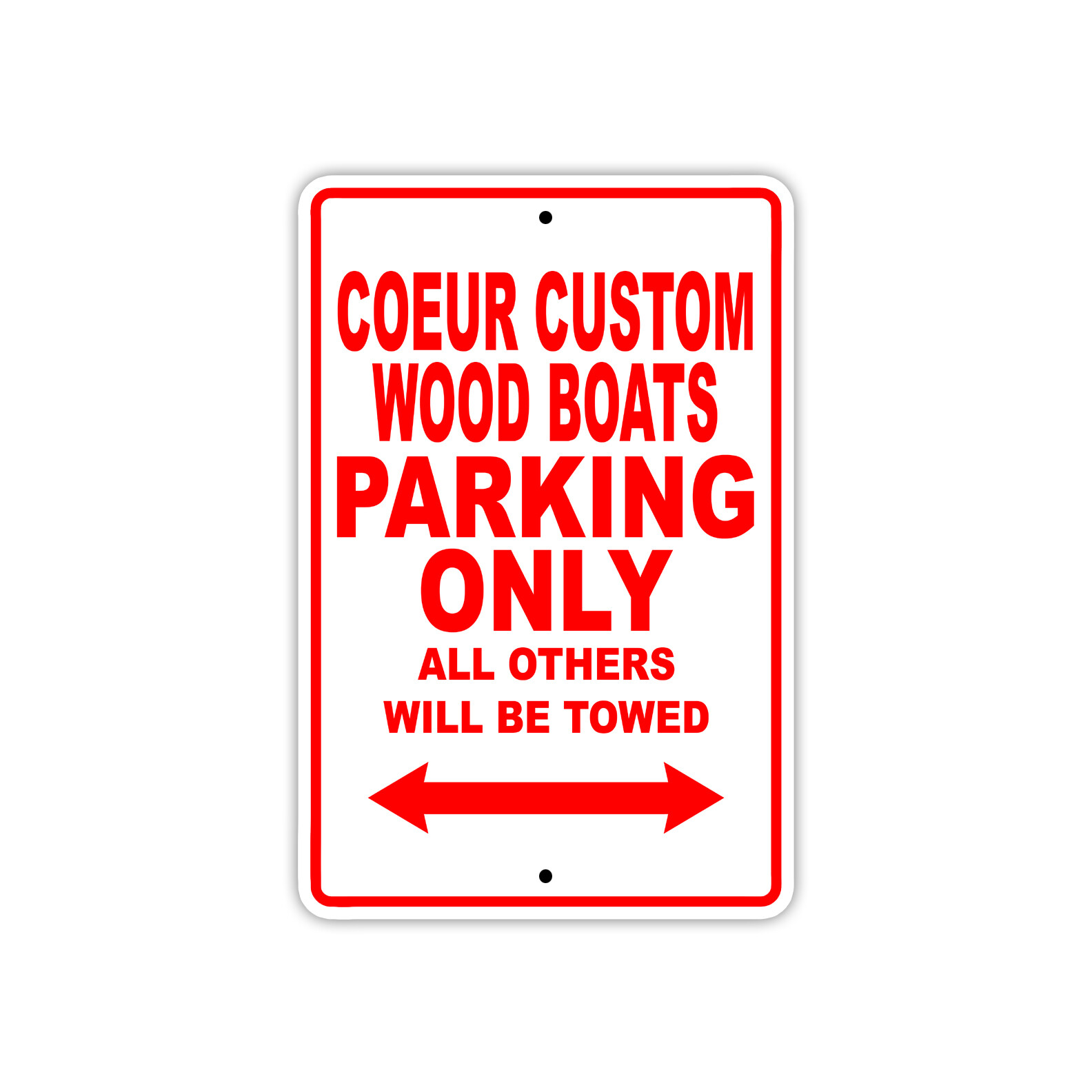 Coeur Custom Wood Boats Parking Only Boat Ship Decor Novelty Aluminum Metal Sign