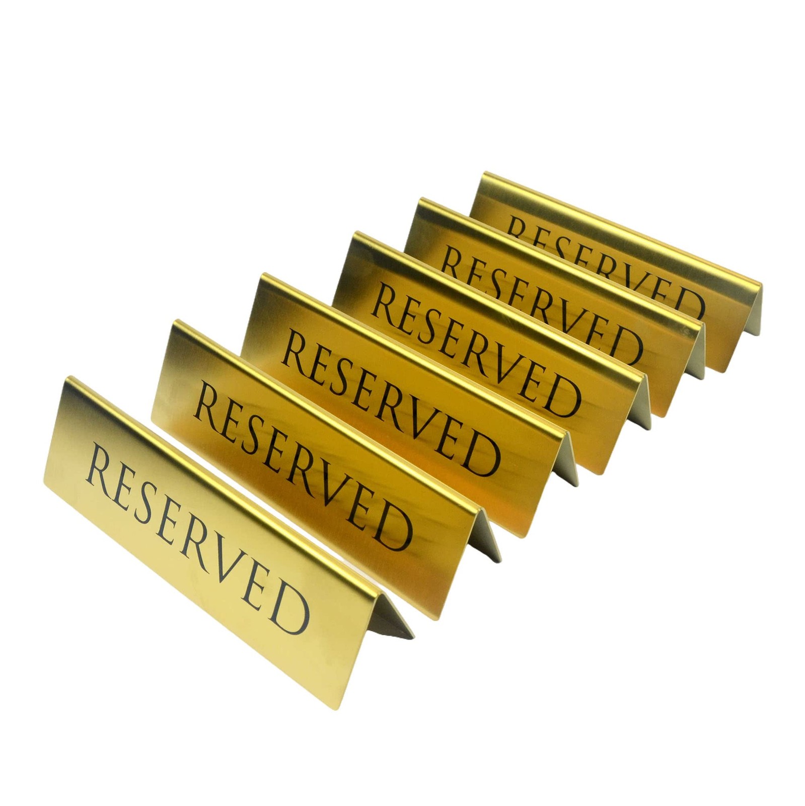 Golden Metal Table Top Reserved Sign for Restaurants, Wedding, Ceremony and E…