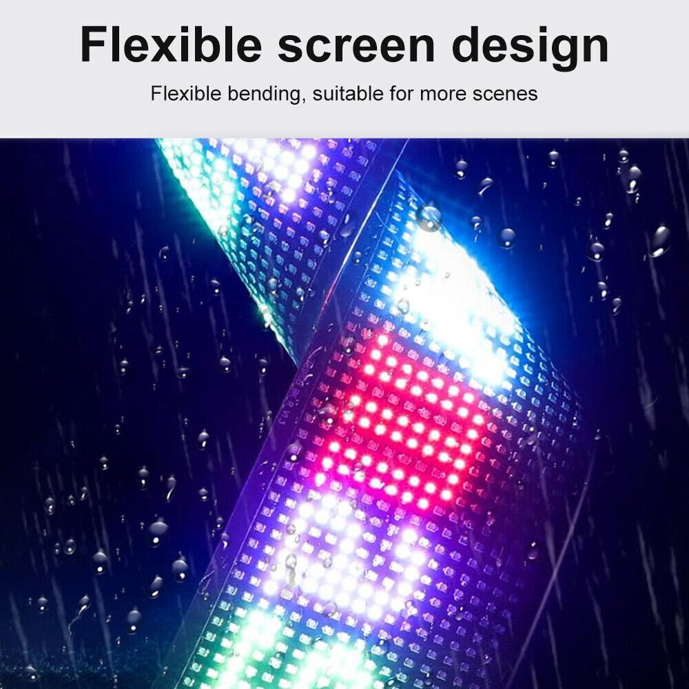 LED RGB Car Eye Sign Animation Matrix USB Panel DIY Programmable Bluetooth Pixel