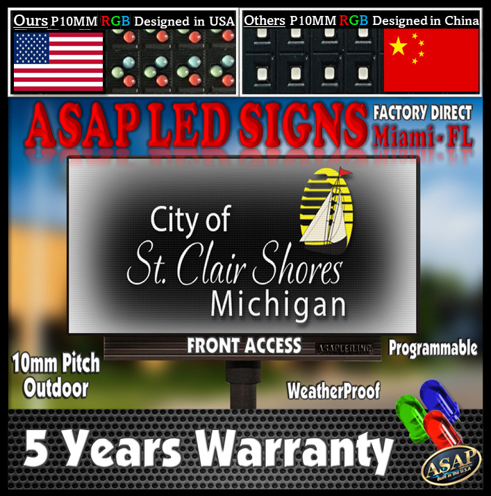 LED Sign Outdoor Full Color 10mm LED Programmable School 1 ft x 6 ft LEDSign_USA