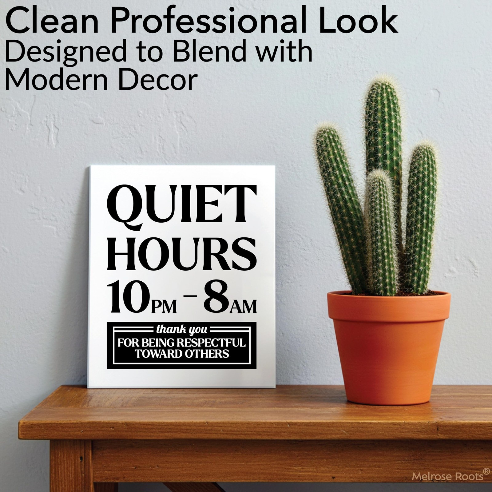 Premium Acrylic Quiet Hours Sign, 5×6 Quiet Hours 10pm to 8am Sign, Rule Sign…