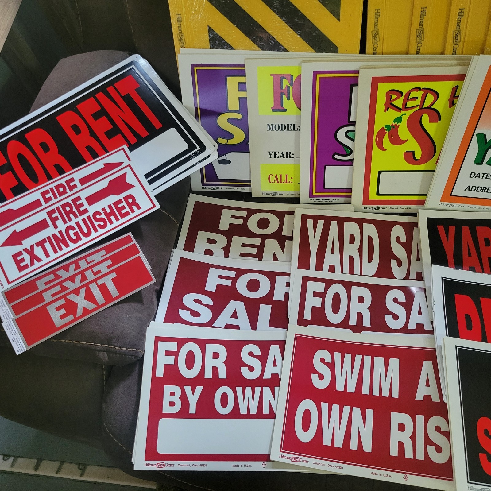 Large Resell Lot of 200+ Yard, Store Front, Office Signs Outdoor Bundle Lot