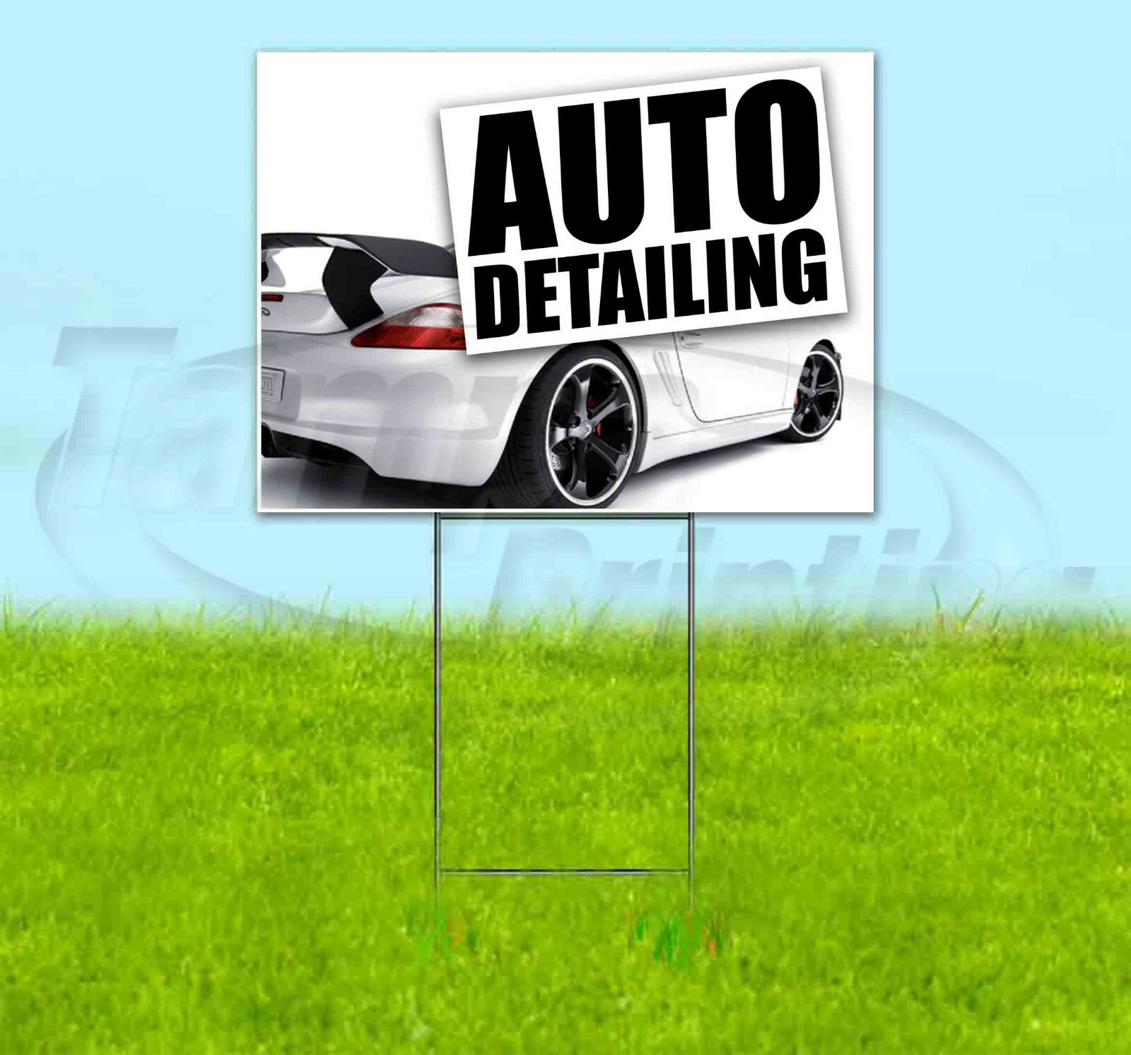 AUTO DETAILING 18×24 Yard Sign Corrugated Plastic Bandit Lawn Business RAINBOW