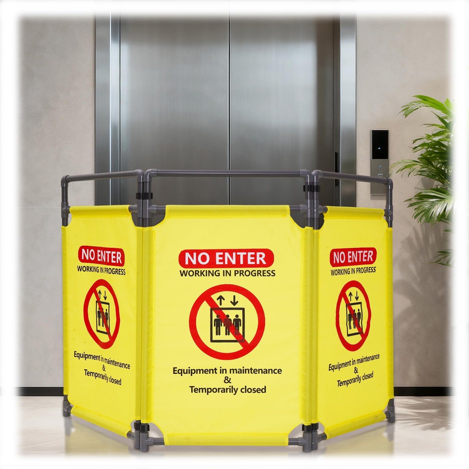 3 Panels Safety Barricade, 5.9FT Foldable, High Visibility