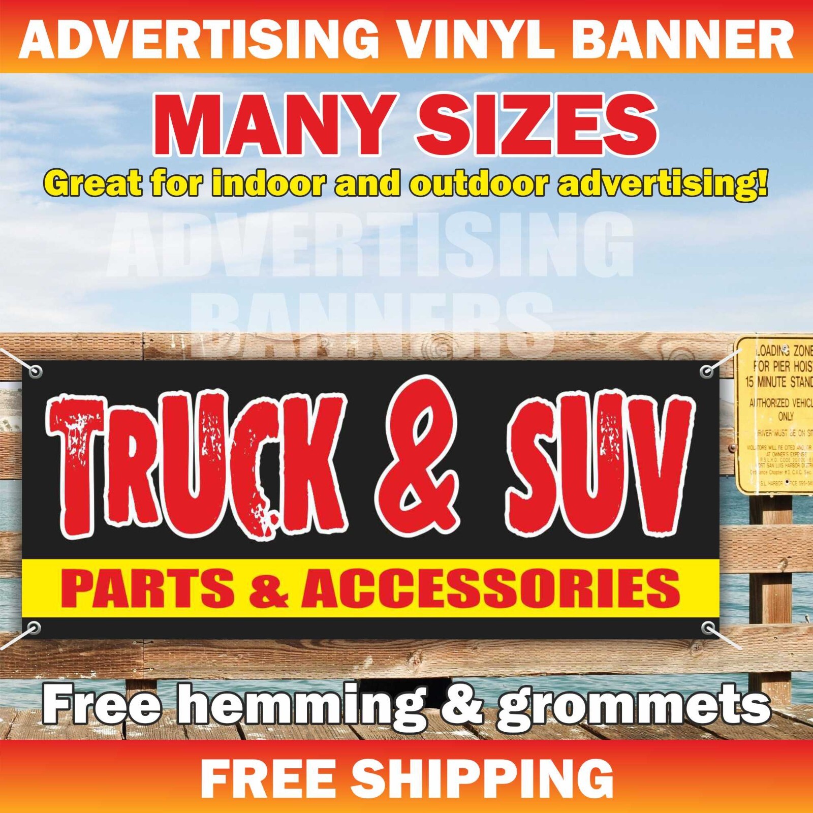 TRUCK SUV PARTS ACCESSORIES Advertising Banner Vinyl Mesh Sign Service Auto Shop