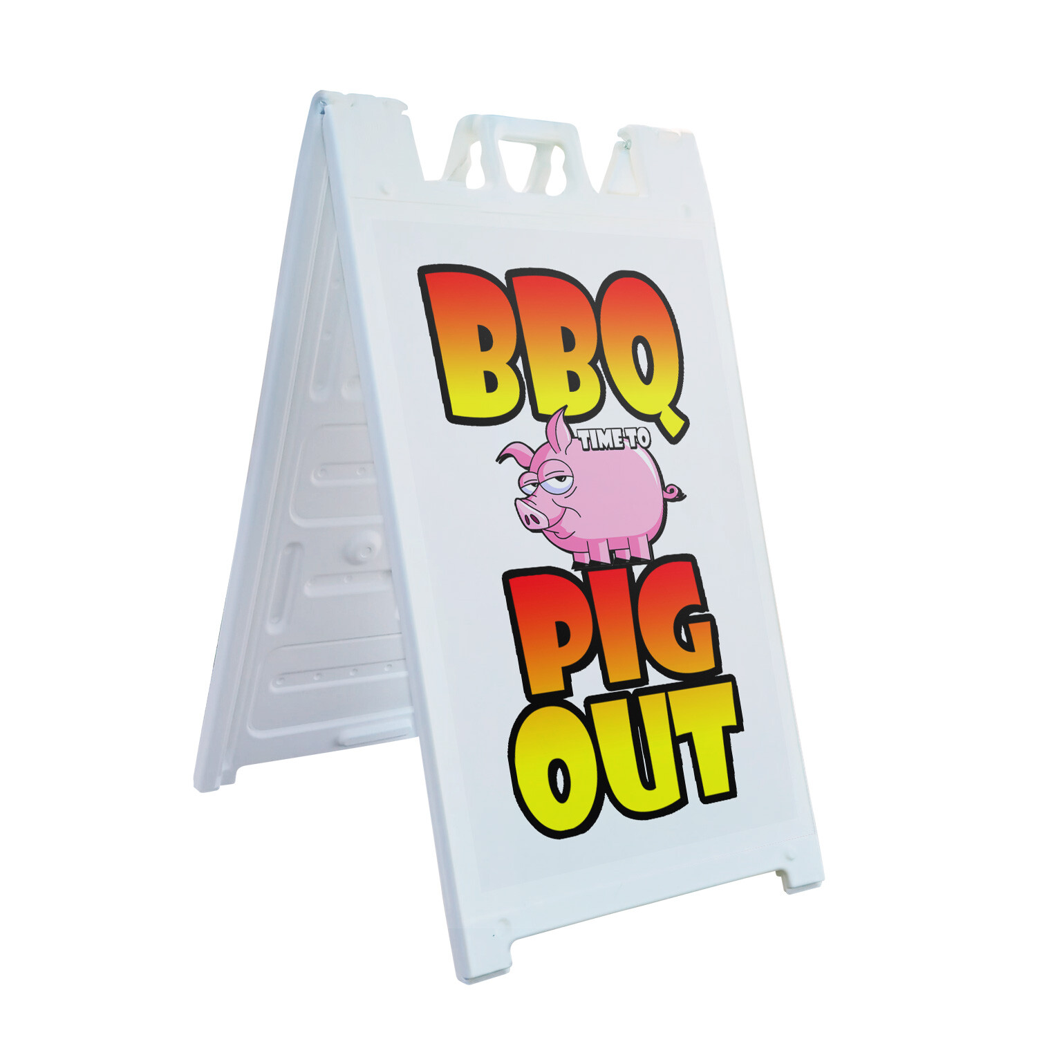 A-frame Sidewalk Bbq Time To Pig Out 24″ x 36″ Double Sided A-Frame Sidewalk Sig