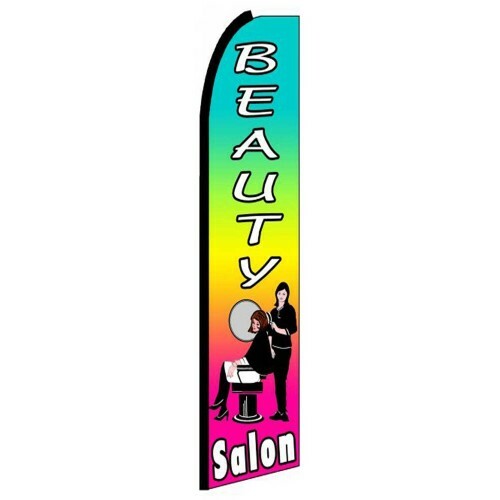 BEAUTY SALON 3′ Wide Advertising Sign Flutter Feather Swooper Banner Flag Only