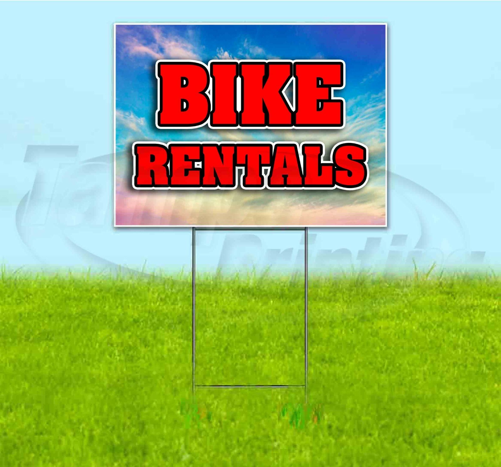 BIKE RENTALS 18×24 Yard Sign WITH STAKE Corrugated Bandit USA BUSINESS SERVICE