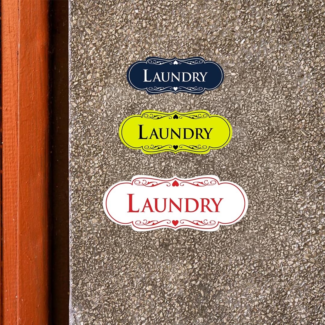 Designer Laundry Sign Black Gold Medium 2.75×7 Inch Home Decor Accessory