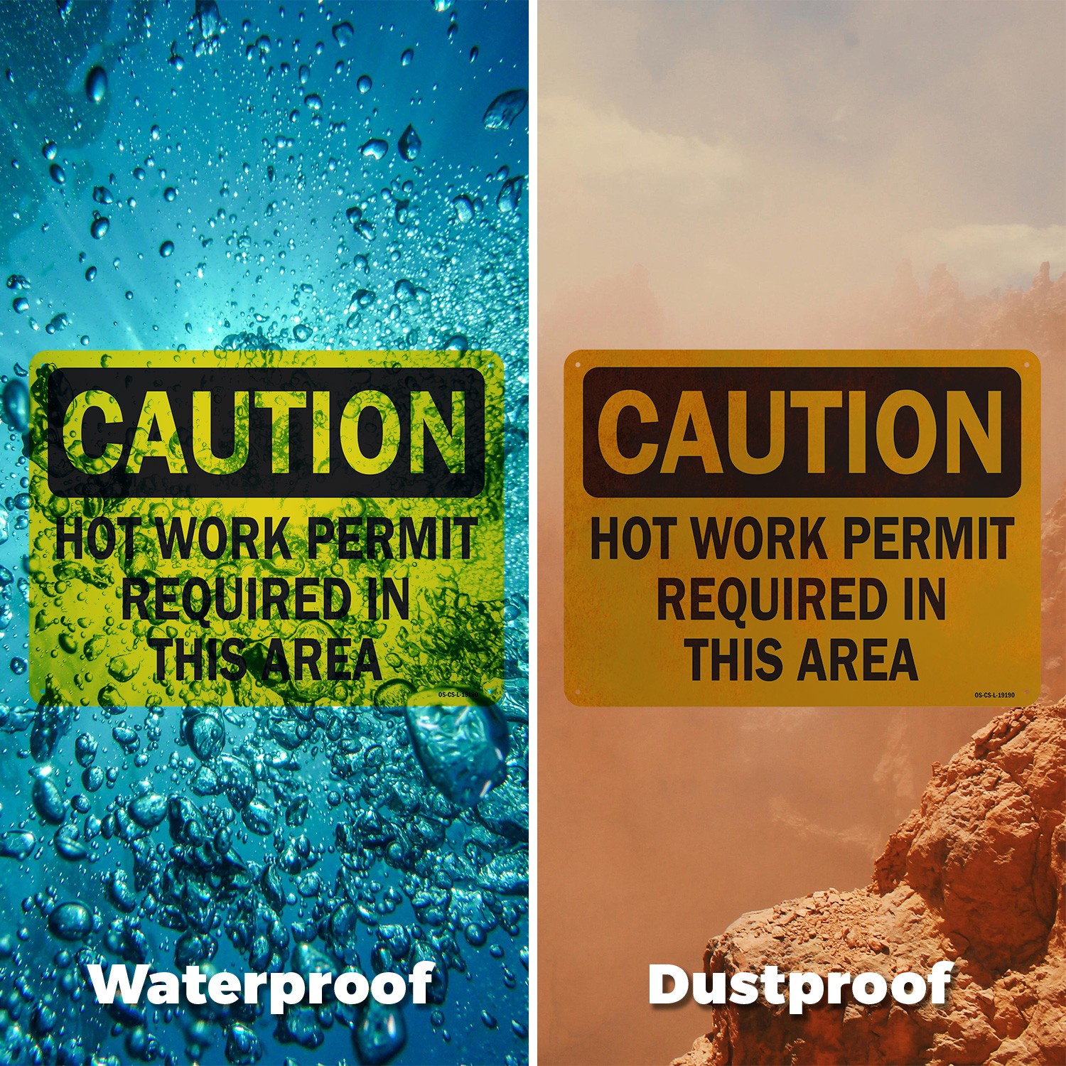 Hot Work Permit Required In This Area OSHA Caution Sign Or Decal – 5 or 10 Pack