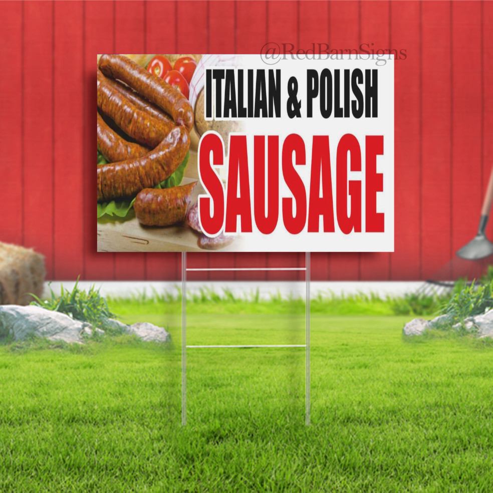 ITALIAN POLISH SAUSAGE Buffet restaurant food Indoor Outdoor Yard Sign