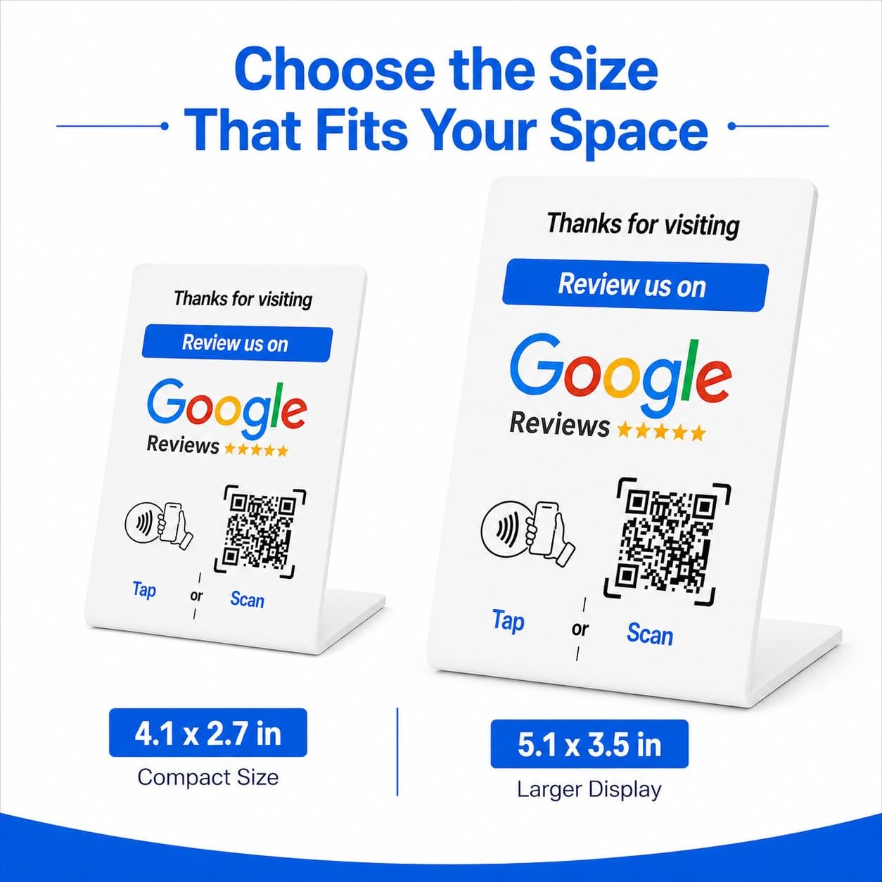 NFC Tap Google Review Stand – Boost Customer Feedback with Tap & Scan QR – No…