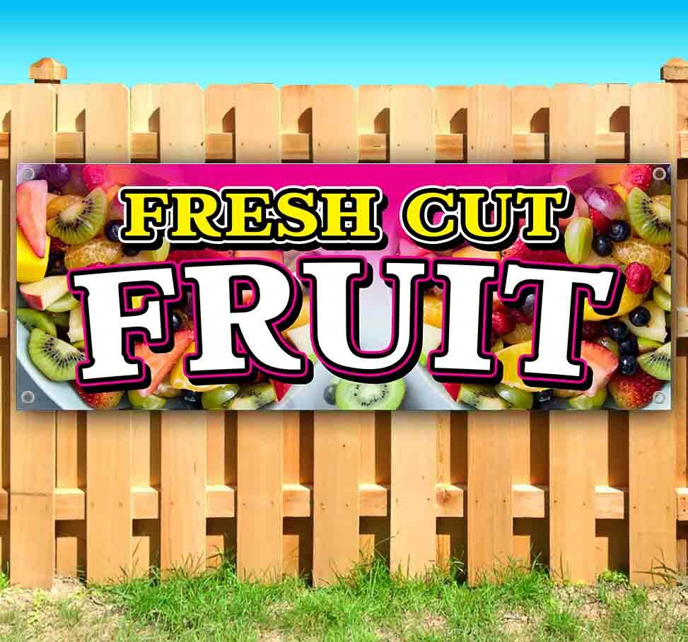 FRESH CUT FRUIT Advertising Vinyl Banner Flag Sign Many Sizes PRODUCE FOOD