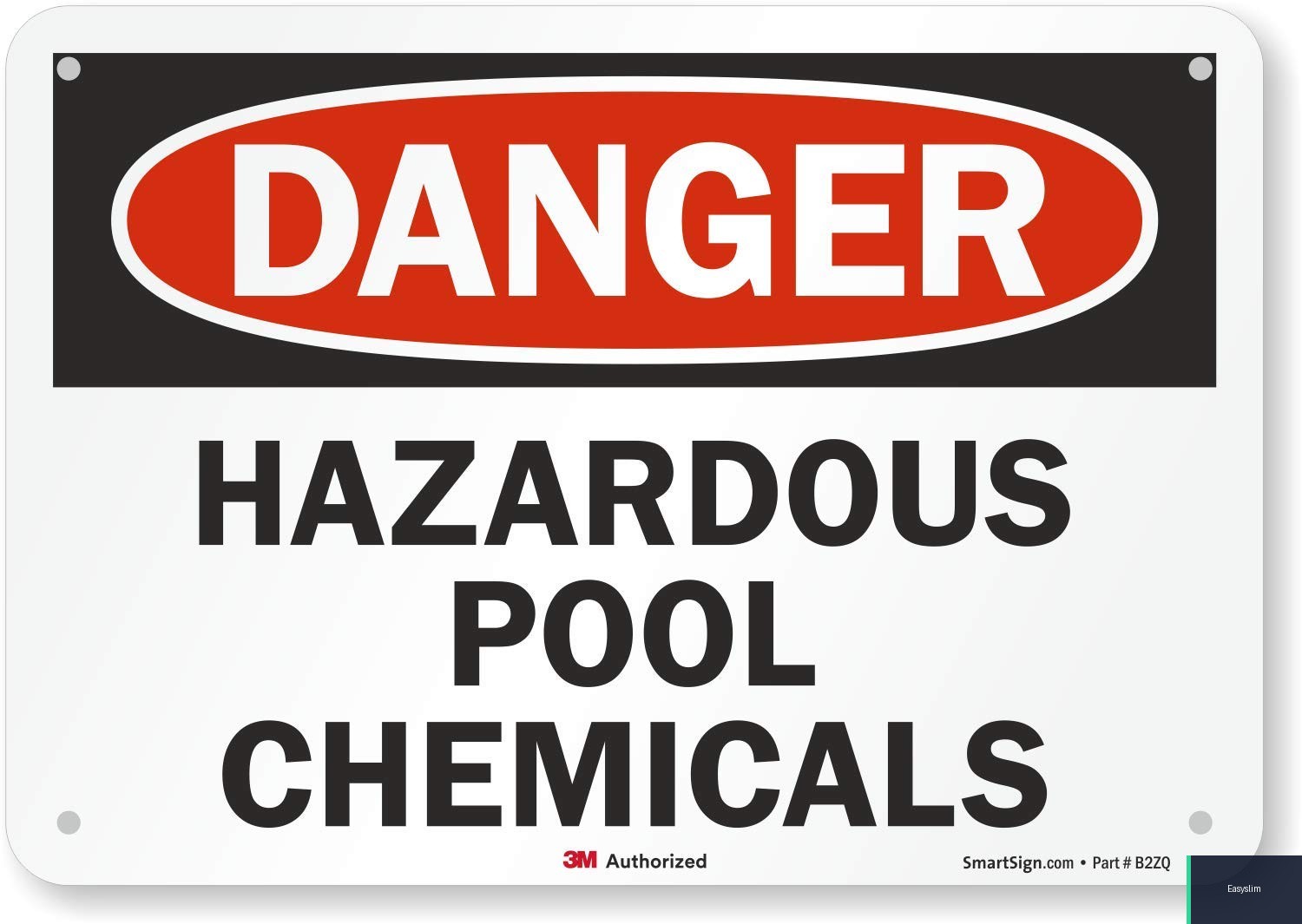 Warning Sign Danger Hazardous Pool 7 x 10 in Reflective