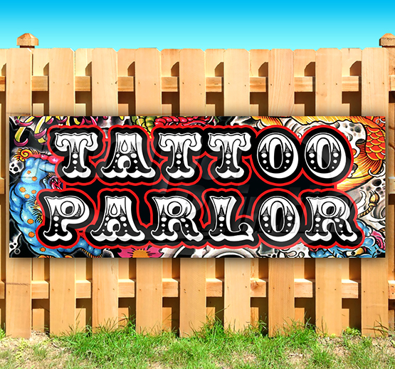 TATTOO PARLOR Advertising Vinyl Banner Flag Sign 15″ 18″ 20″ 24″ 30″ 48″ 52″