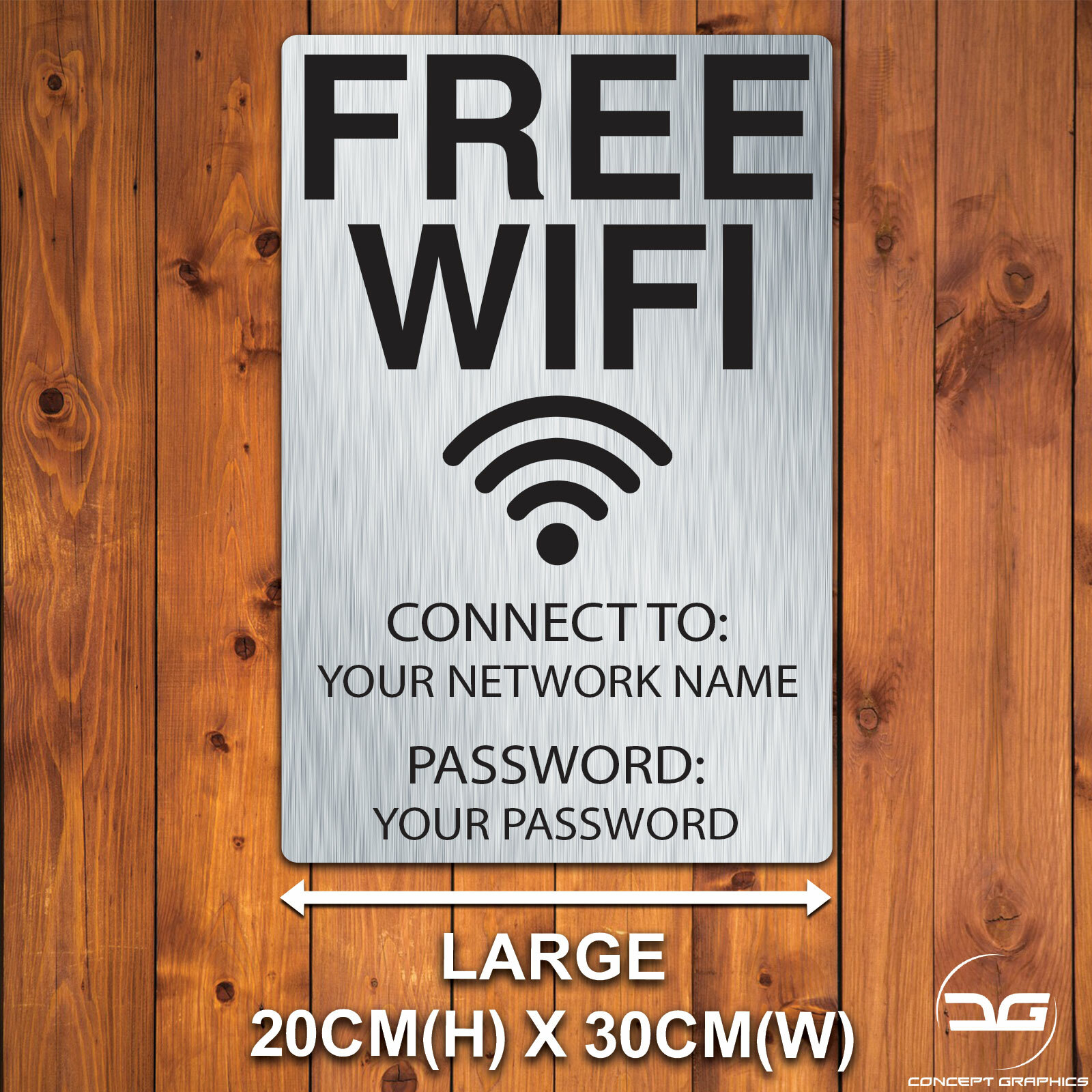 Free WIFI Custom Personalised Cafe Pub Bar Hotel Business Metal Plaque Wall Sign