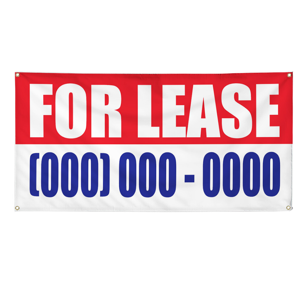 Vinyl Banner Multiple Sizes For Lease Custom Phone Number Promotion Business