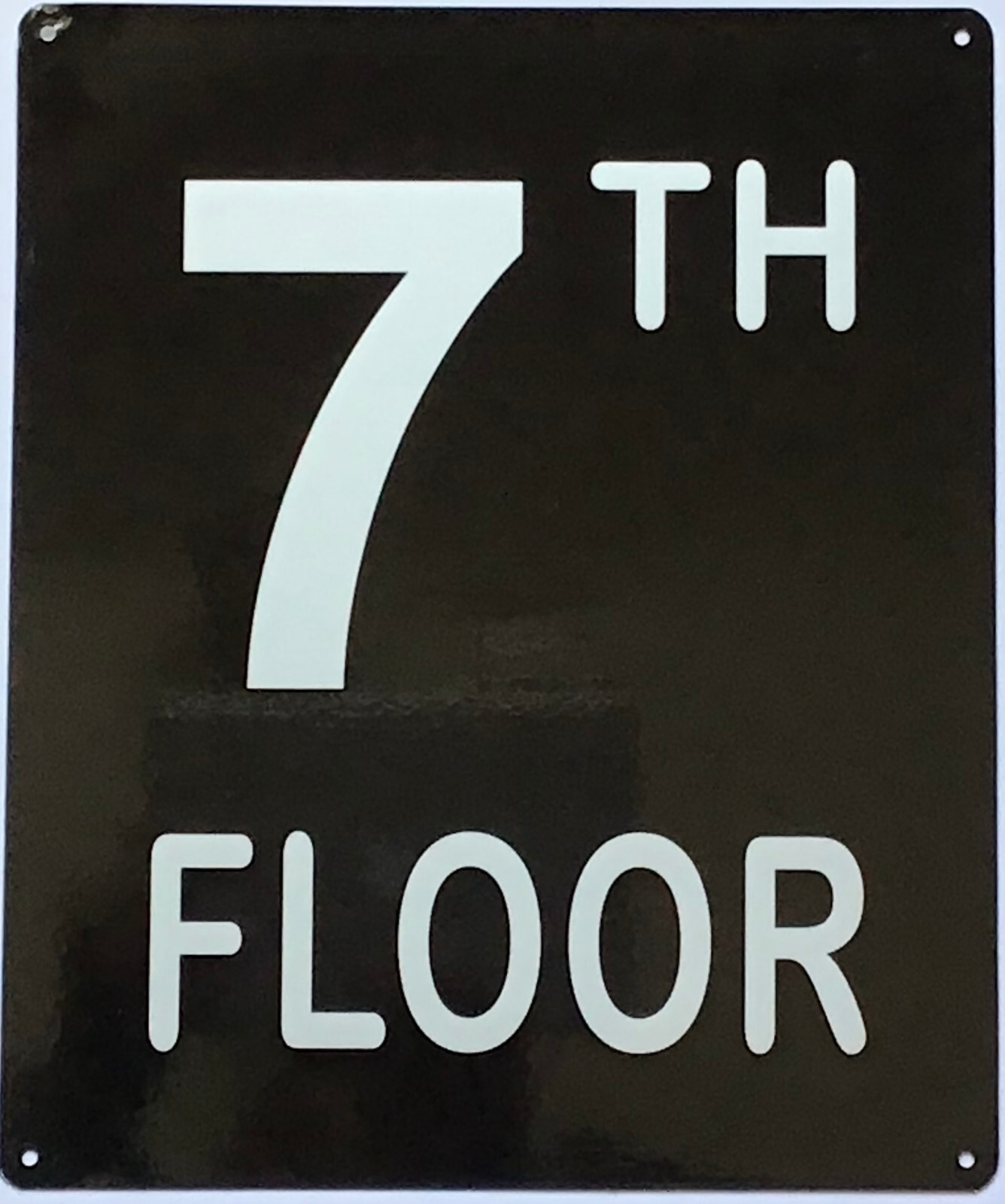 7TH FLOOR SIGN (10X12, Black Background, Aluminum) -REF24-1027