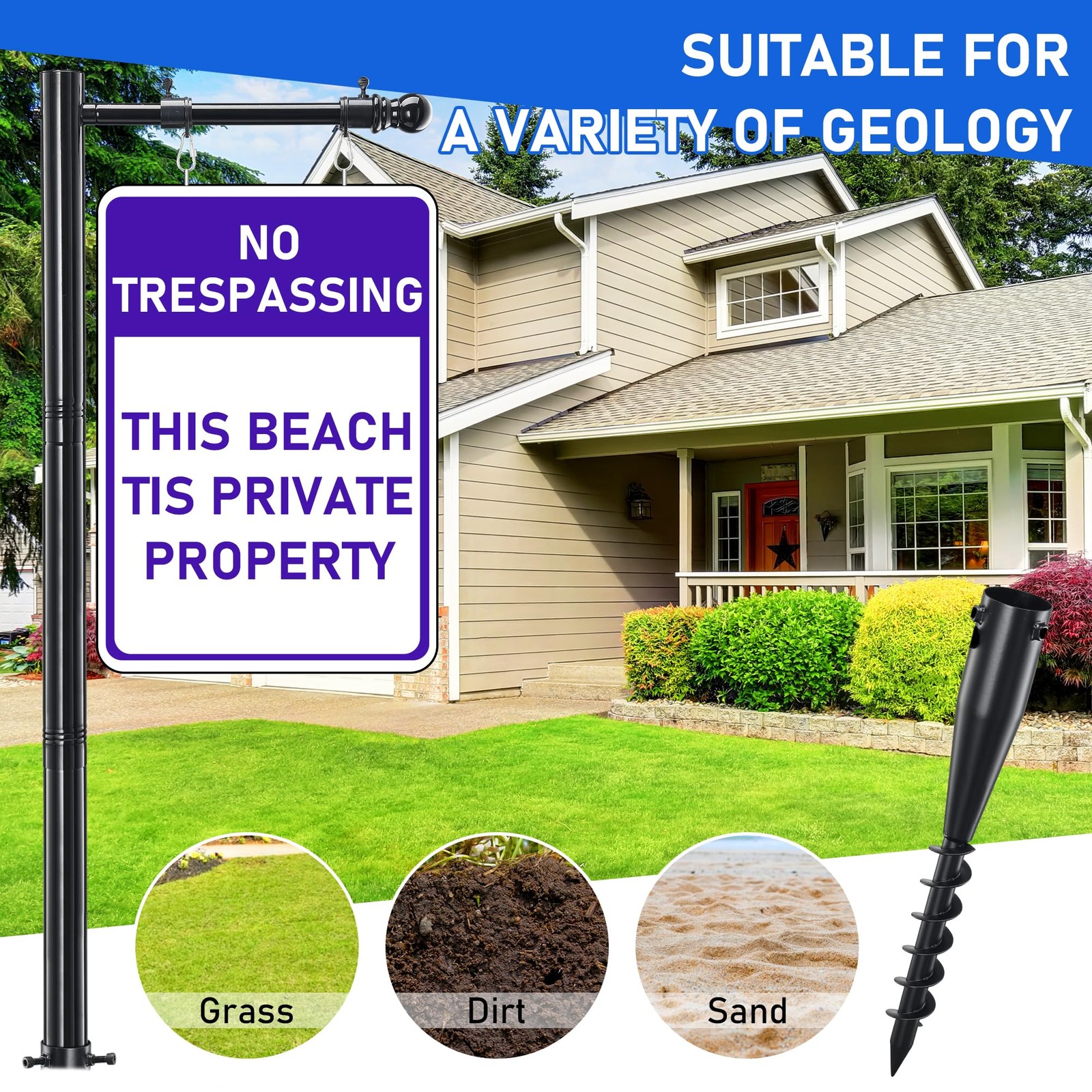Real Estate Sign Post, Open House Signs for Real Estate, 100 inch Realtor Yar…