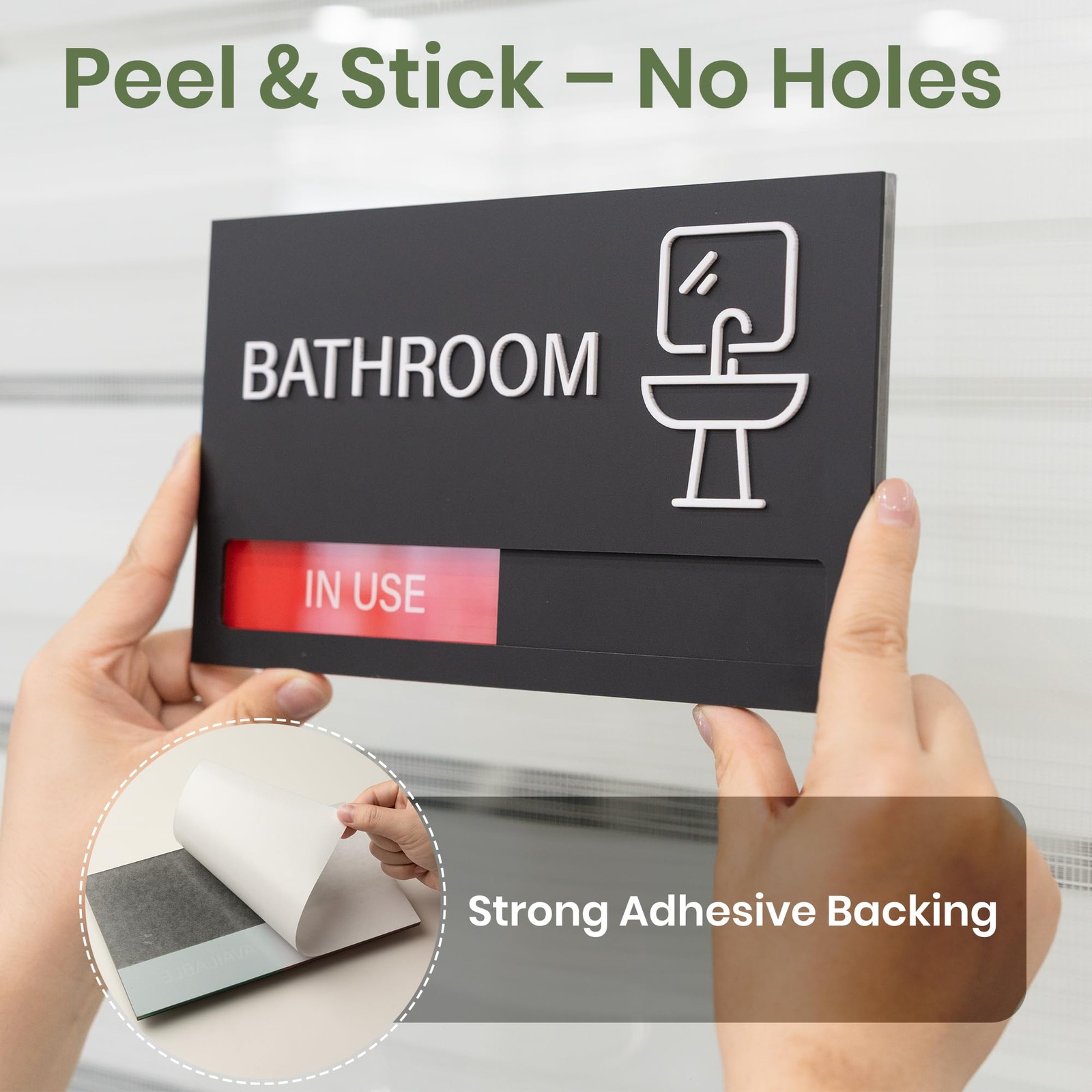 Sliding Bathroom Door Sign Vacant Occupied Privacy Indicator For Home Or Office