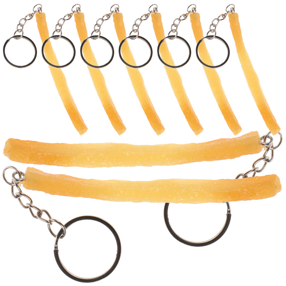 8 Pcs French Fries Keychain Appealing Keychains Simulation Food Miss