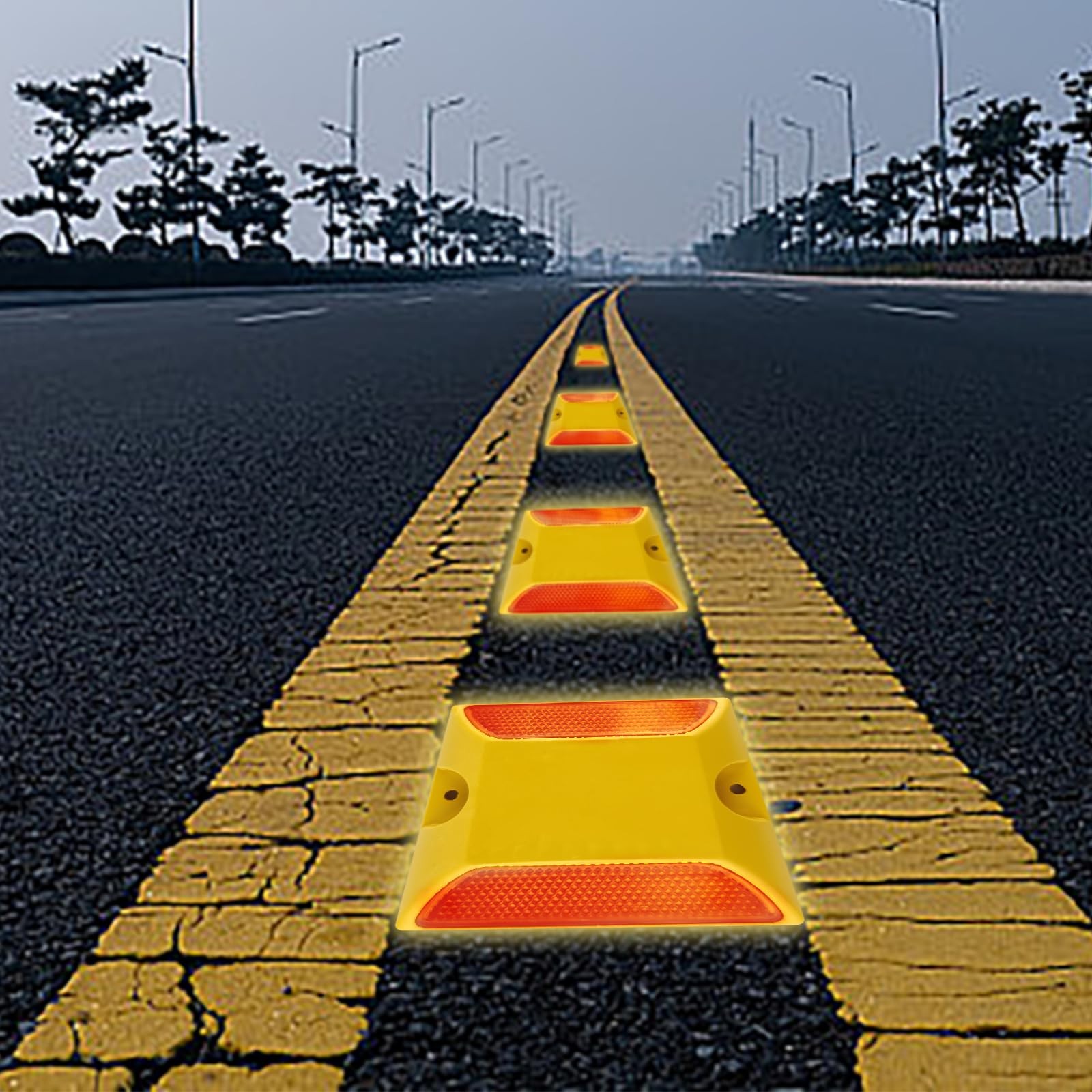 “12-Pack Reflective Lane Markers Lane Reflector Road Pavement Markers (4 x 4 …