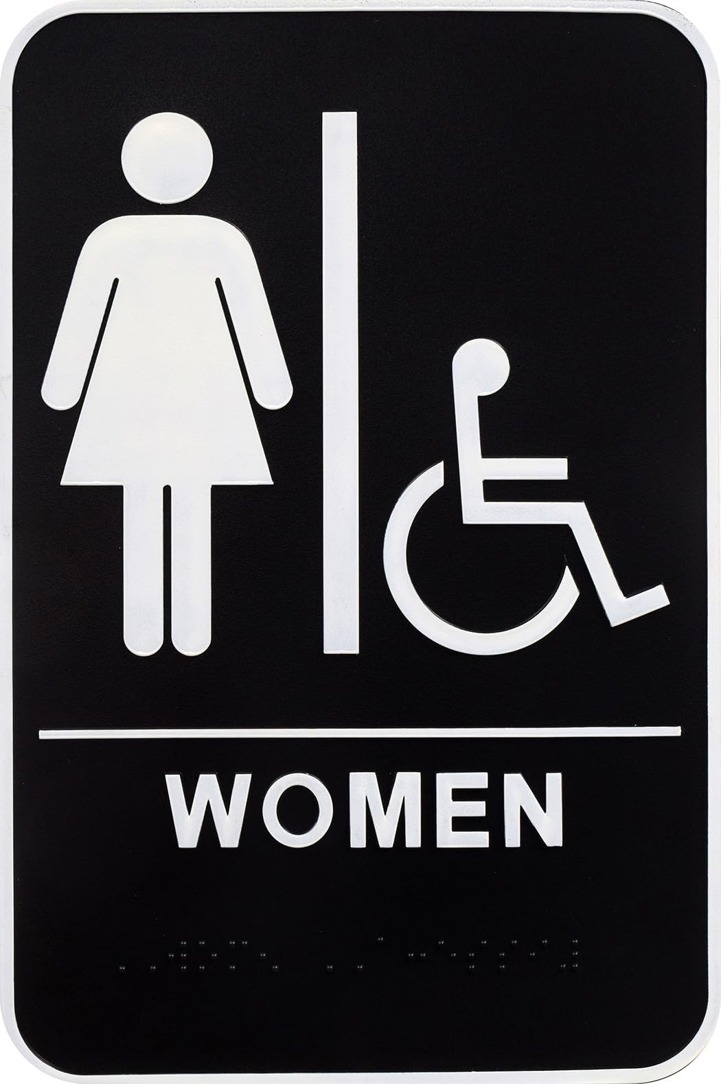 6X9 Inch Women Handicapped Sign Durable Weather Resistant Ada Compliant Braille