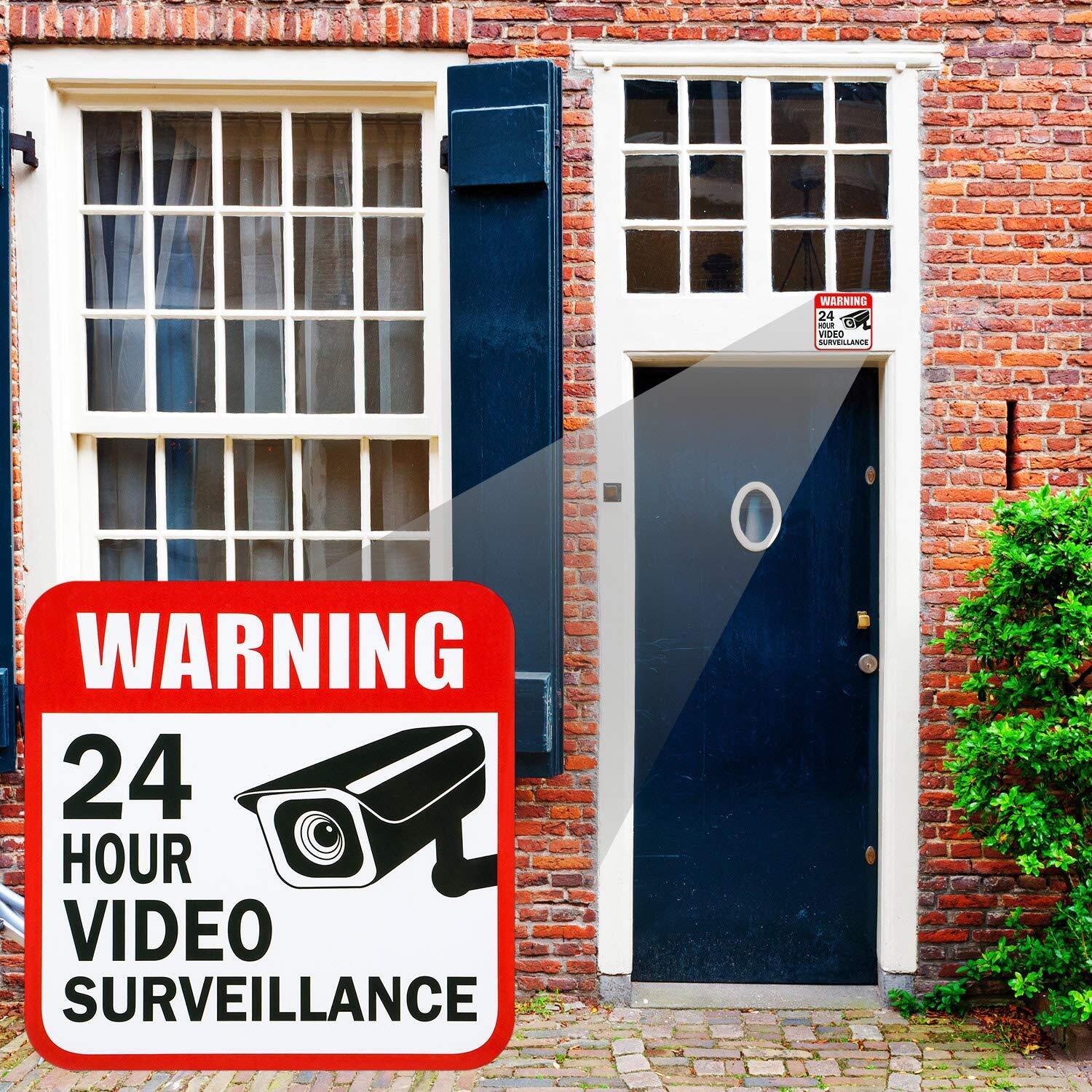 10 Pack 2.5×3.5 Inch Video Surveillance Warning Sticker Sign for Indoor Outdoor