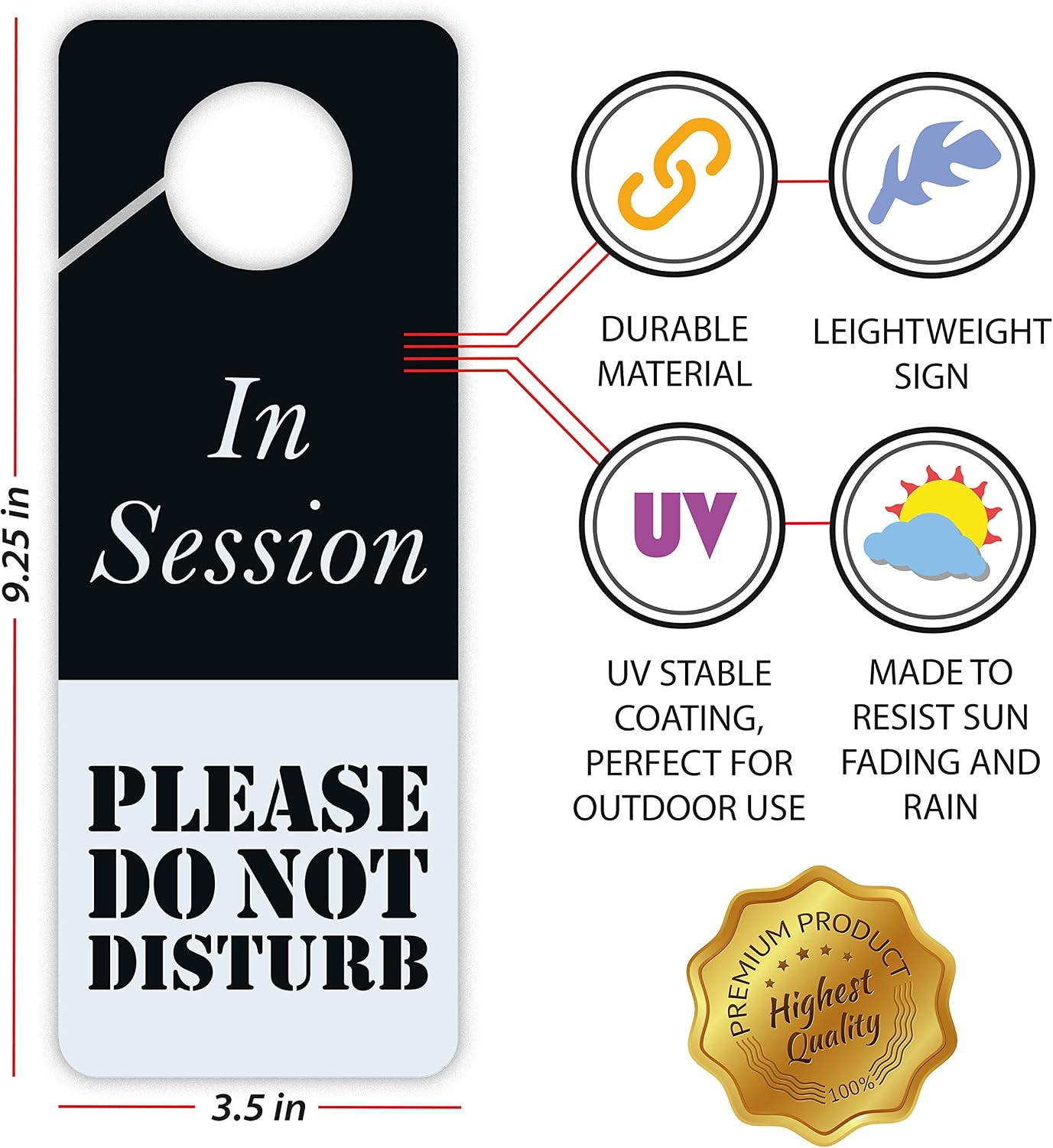 Business Design Do Not Disturb Sign – in Session, 2 Pack, Double Sided, Ideal fo